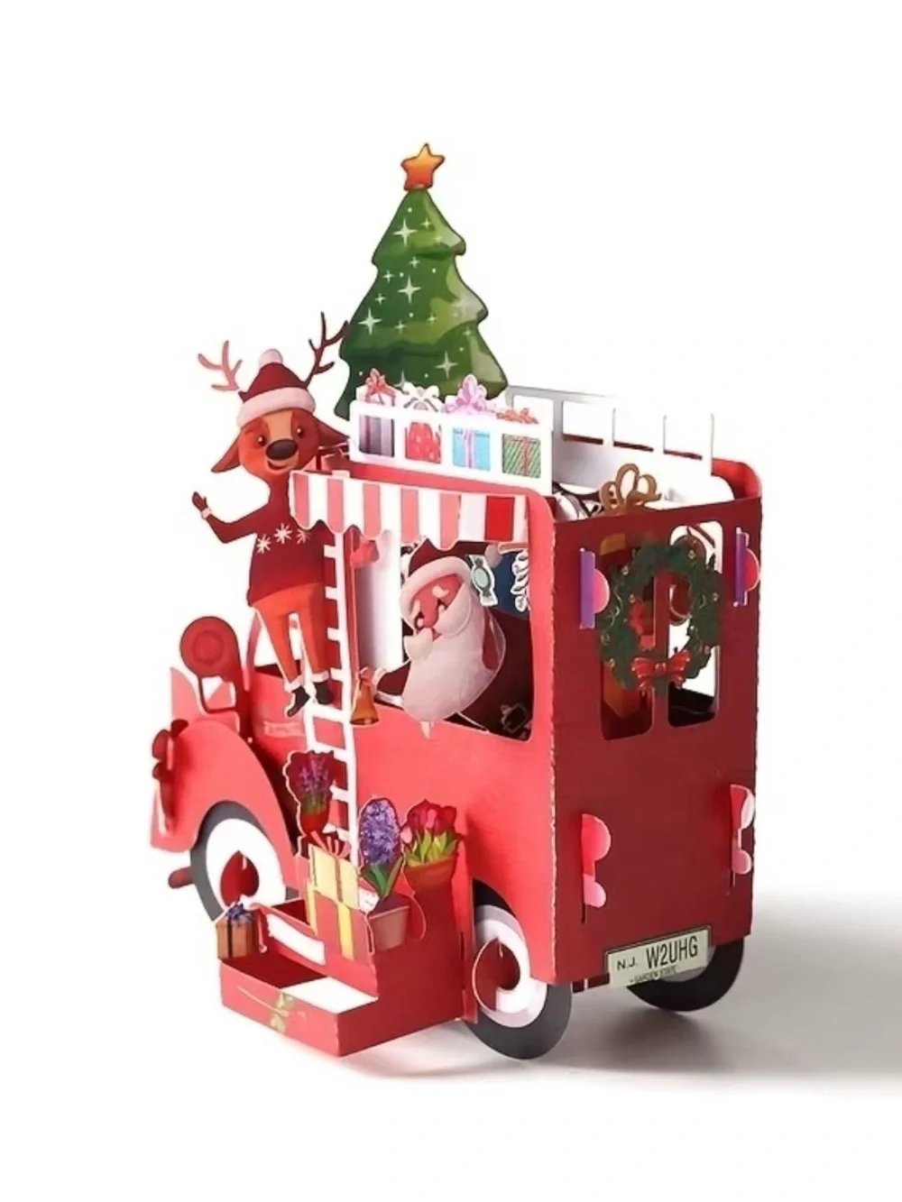 Christmas Santa and Snowman Pop Up Card